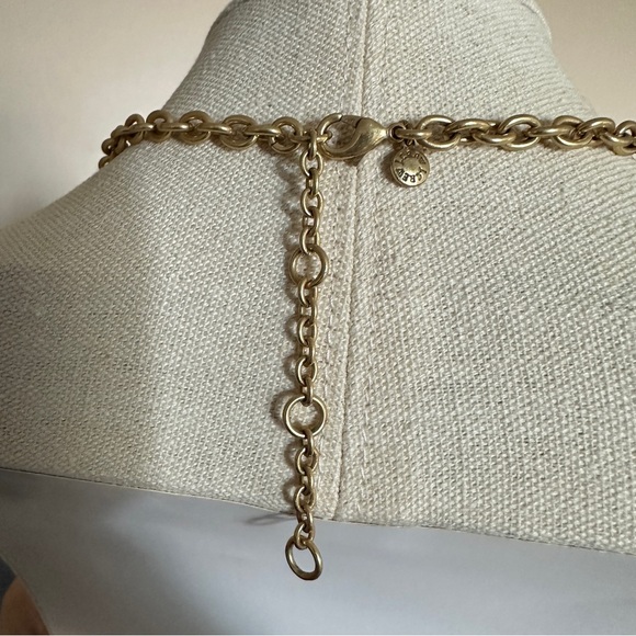 J Crew Gold Tone Rhinestone Statement Necklace - Picture 6 of 12